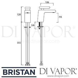 Bristan MPIV BAS SS Pivot Basin Mixer with Clicker Waste Spare Parts